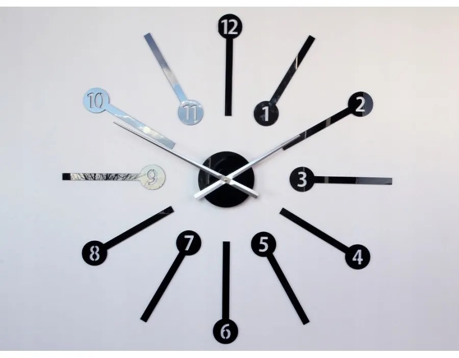 Zegar ścienny naklejany duży nowoczesny akrylowy na ścianę do salonu loft