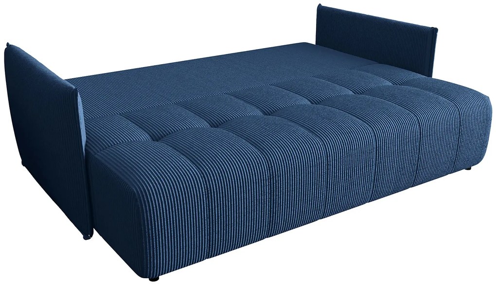 Niebieska sztruksowa sofa z funkcją spania G3-L54