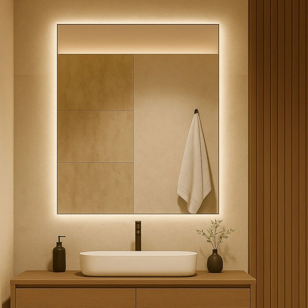 Lustro prostokątne bez ramy podświetlane TAVA LED | Różne rozmiary : Rozmiar - 60 x 60 cm