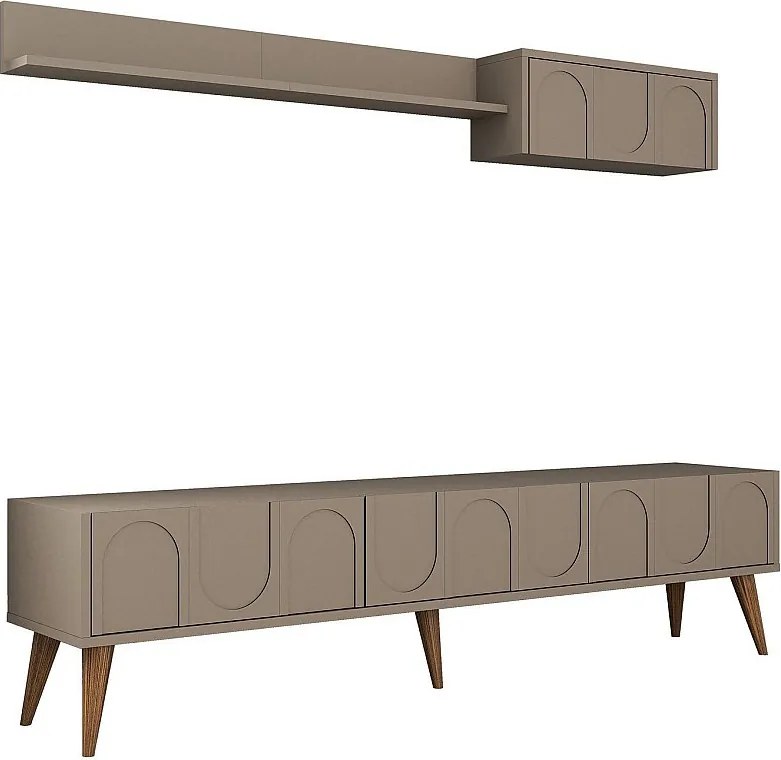 Stojak pod TV – 180 cm – Atlas i orzech – płyta wiórowa pokryta melaminą