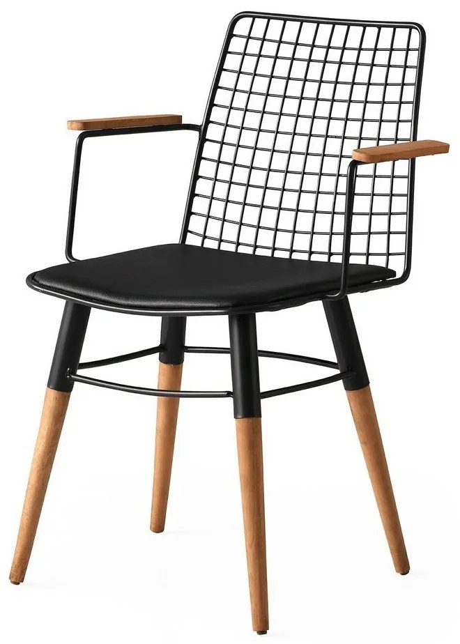Zestaw krzeseł do jadalni Trend Black and Walnut, 2 szt.