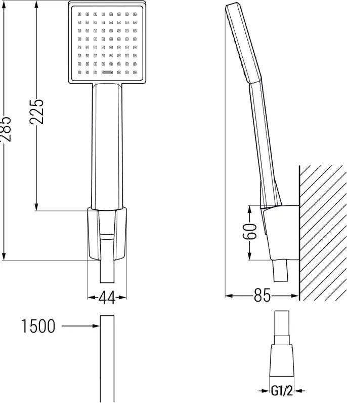 Mexen Royo R45 bateria wannowa z zestawem prysznicowym, złota - 7223R45-50
