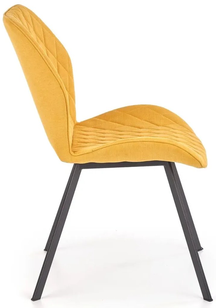 Musztardowe tapicerowane krzesło 45cm F5-L16