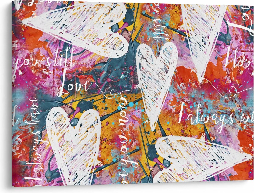 Obraz - Serce na abstrakcyjnym tle (70x50 cm)