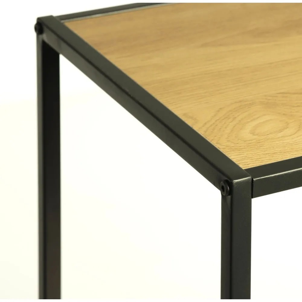 Czarno-naturalny regał w dekorze dębu 80x180x35 cm Altino – Unique Furniture