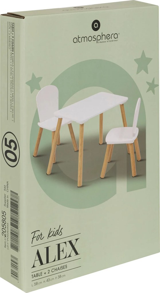 Stolik i dwa krzesełka dla dzieci ALEX