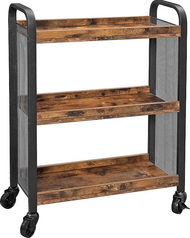 Wózek na kółkach 66x26x85 cm brązowy cowjag