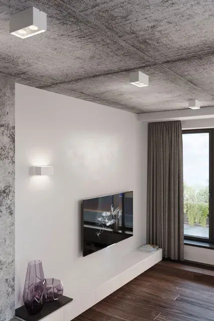 Biały prostokątny plafon LED - EX509-Lenobri