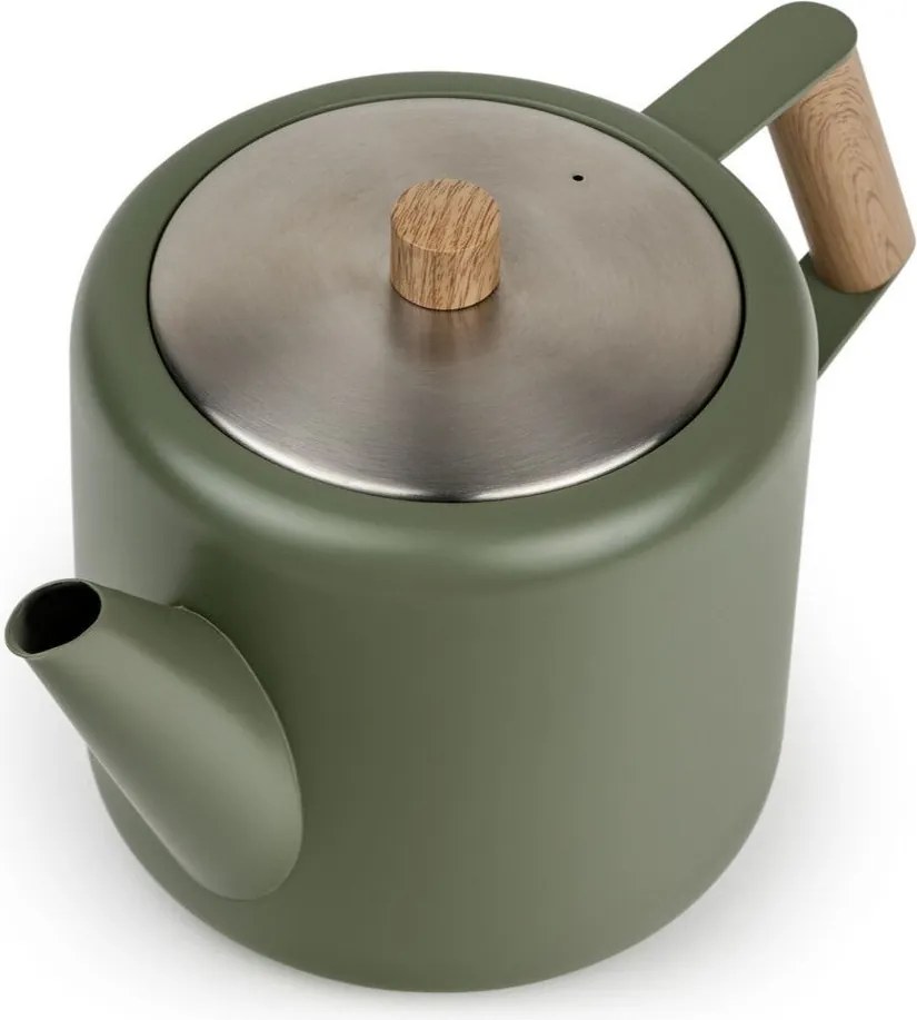 Zielony dzbanek do herbaty ze stali nierdzewnej 1,1 l Duet Boston – Bredemeijer