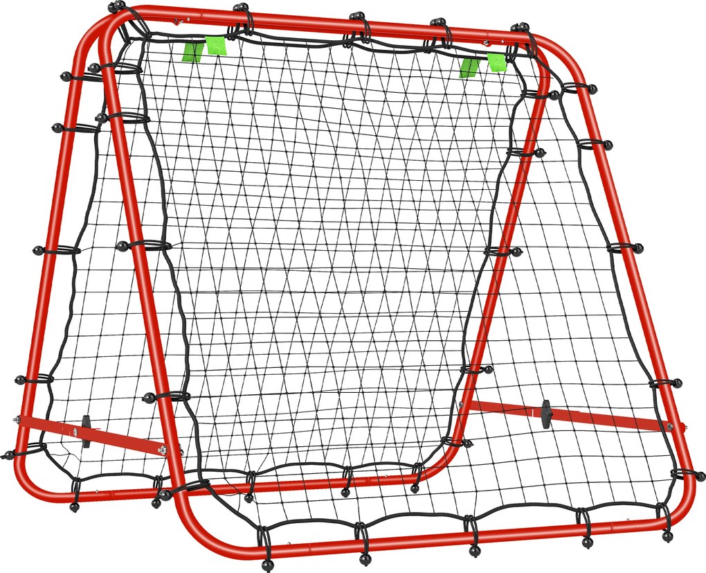 HOMCOM Bramka Piłkarska, Regulowana, Składana, Metalowy Stelaż, 100 x 95 cm, Czerwona