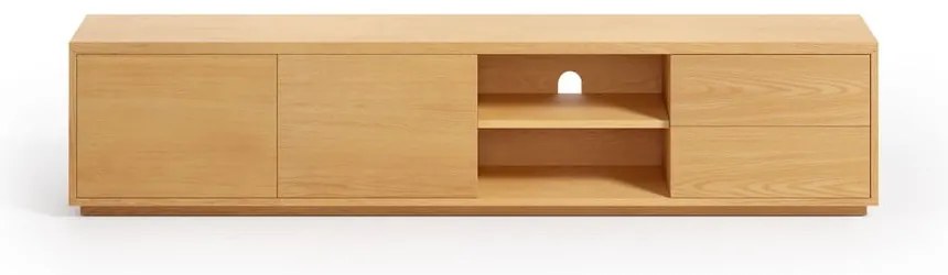 Szafka pod TV w dekorze dębu w naturalnym kolorze 200x44 cm Abilen − Kave Home
