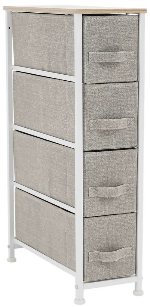 Komoda z szufladami z tkaniny OFELIA, biały