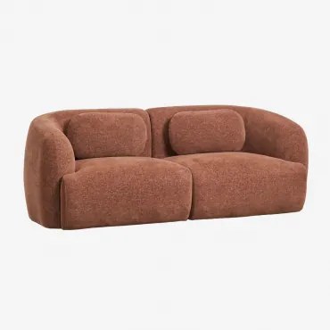 Sofa Modułowy 2-częściowy Z Tkaniny Chenille Coquette Szenila Rdzawy Brąz - Sklum