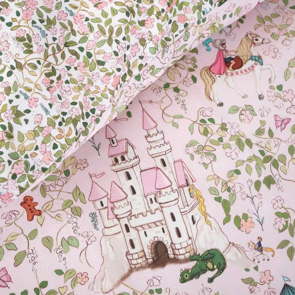 Różowa bawełniana pościel dziecięca dwuosobowa 200x200 cm Fairytale – Belle &amp; Boo