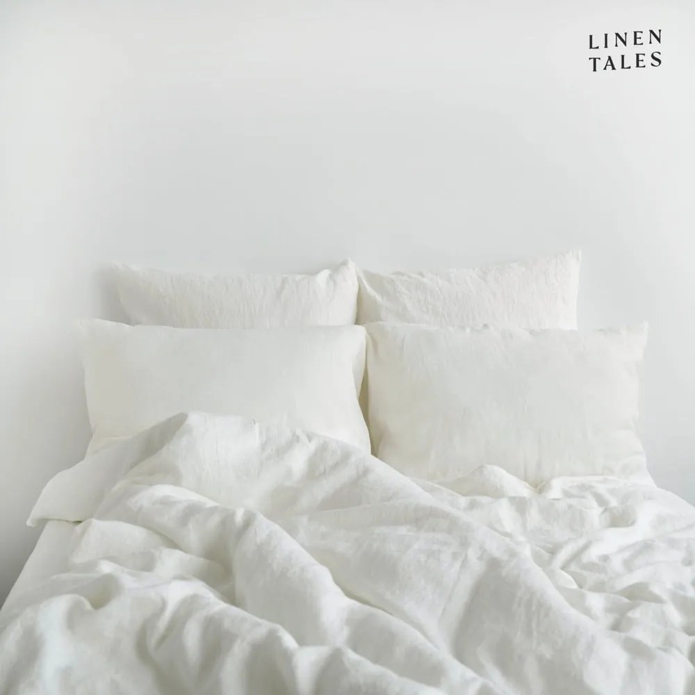 Biała lniana pościel jednoosobowa 135x200 cm – Linen Tales