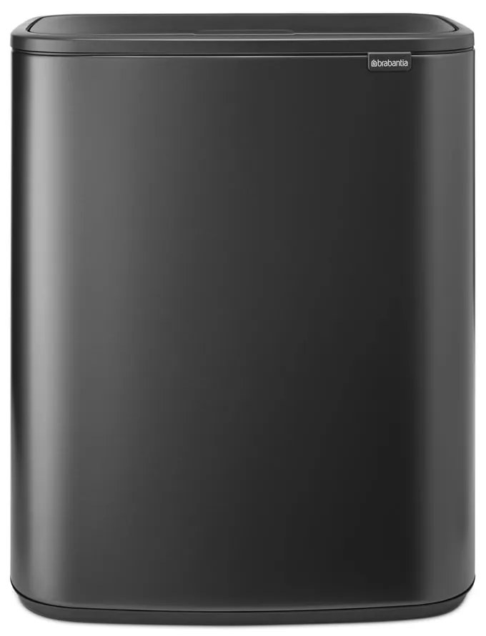 Ciemnoszary stalowy kosz na śmieci otwierany na dotyk 60 l Bo Touch Bin – Brabantia