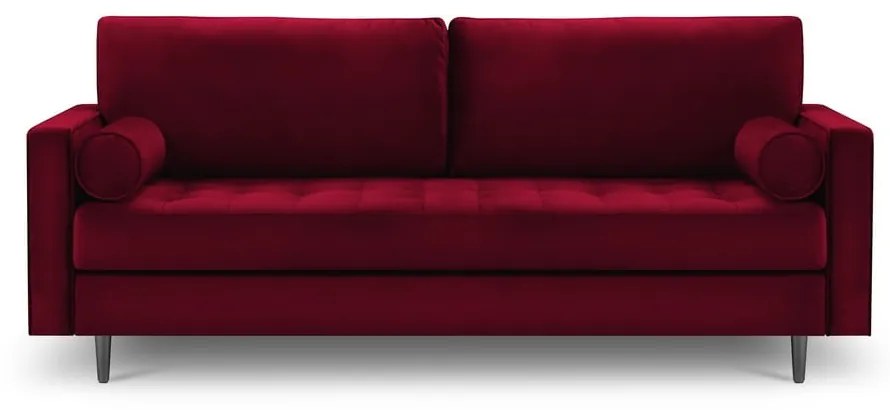 Czerwona aksamitna sofa Milo Casa Santo, 219 cm