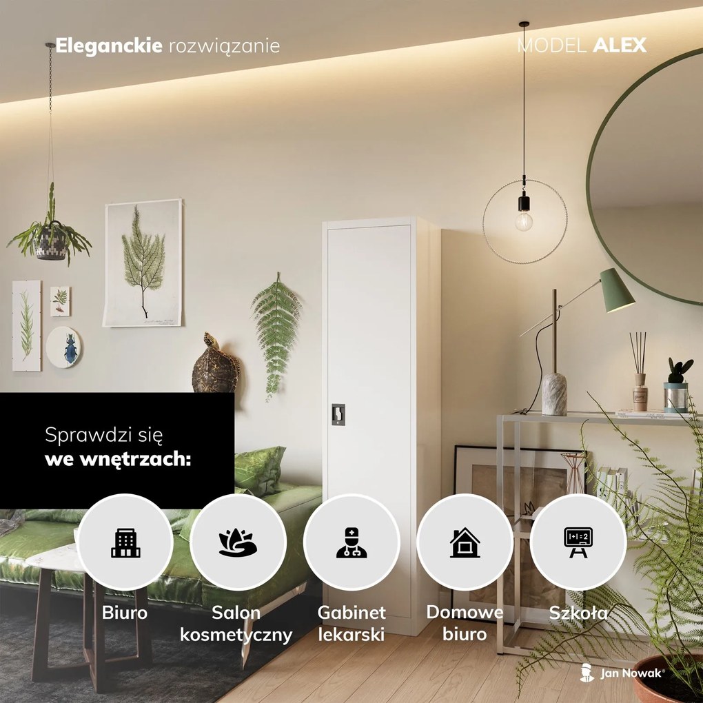 Metalowa szafa aktowa Alex 45x40x185 cm szara