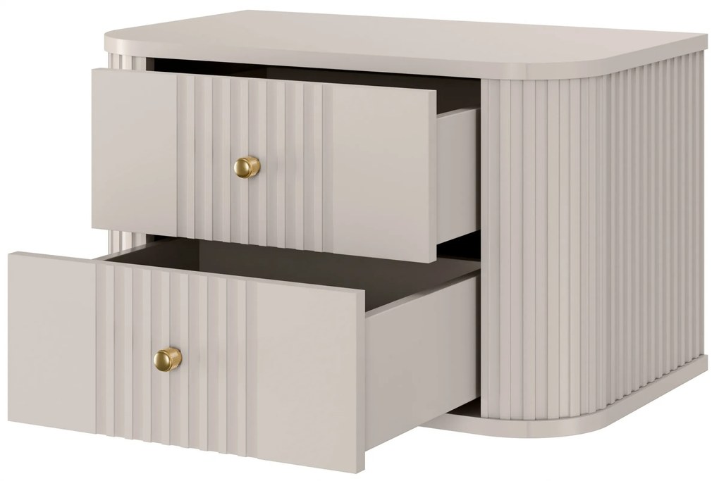 Zestaw szafek nocnych wiszących Vesper 56 cm - kaszmir / złote uchwyty