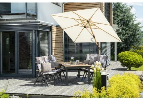 EXPERT WOOD antracyt - ogrodowy aluminiowy fotel rozkładany