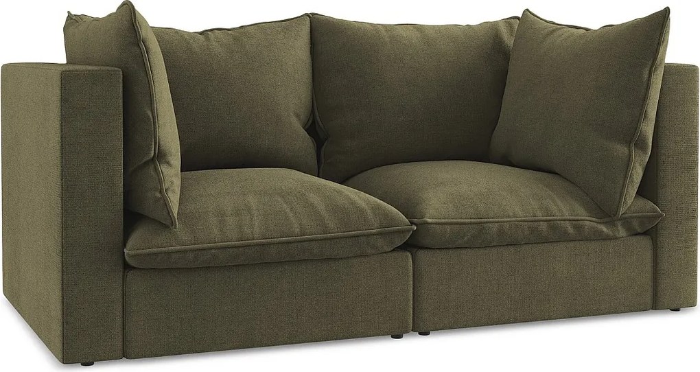 2-osobowa kanapa modułowa - z tkaniny strukturalnej - oliwkowy - MANAO