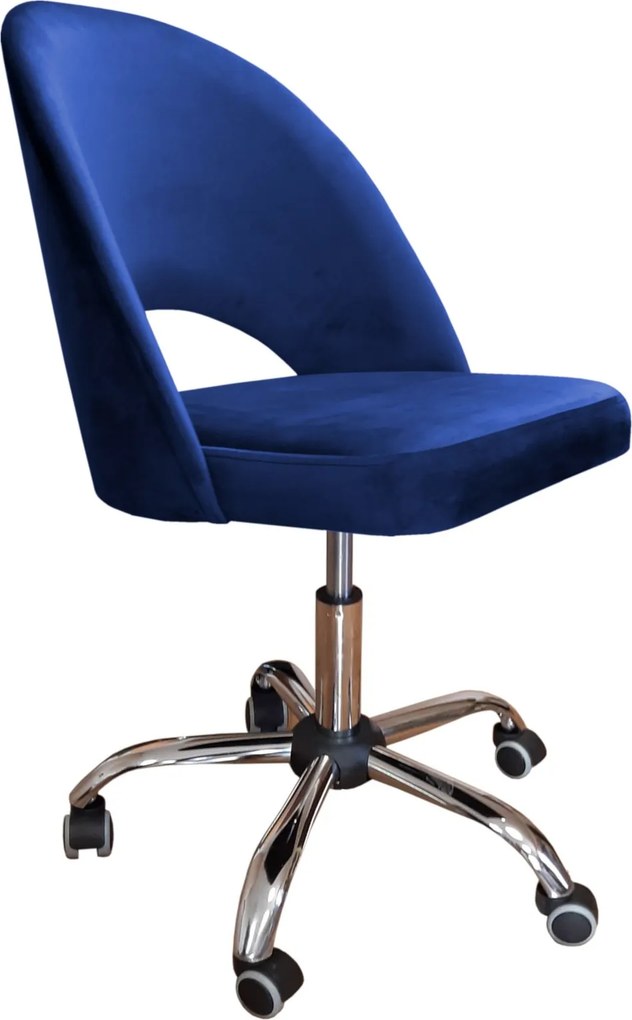 Fotel obrotowy POLO tkanina Welur krzesło biurowe ergonomiczne do biurka : Kolor Stelaża - Chrom, Kolor tkaniny - VELVET - MG16, Typ siedziska - Siedzisko obrotowe 360°, Typ tkaniny - Velvet