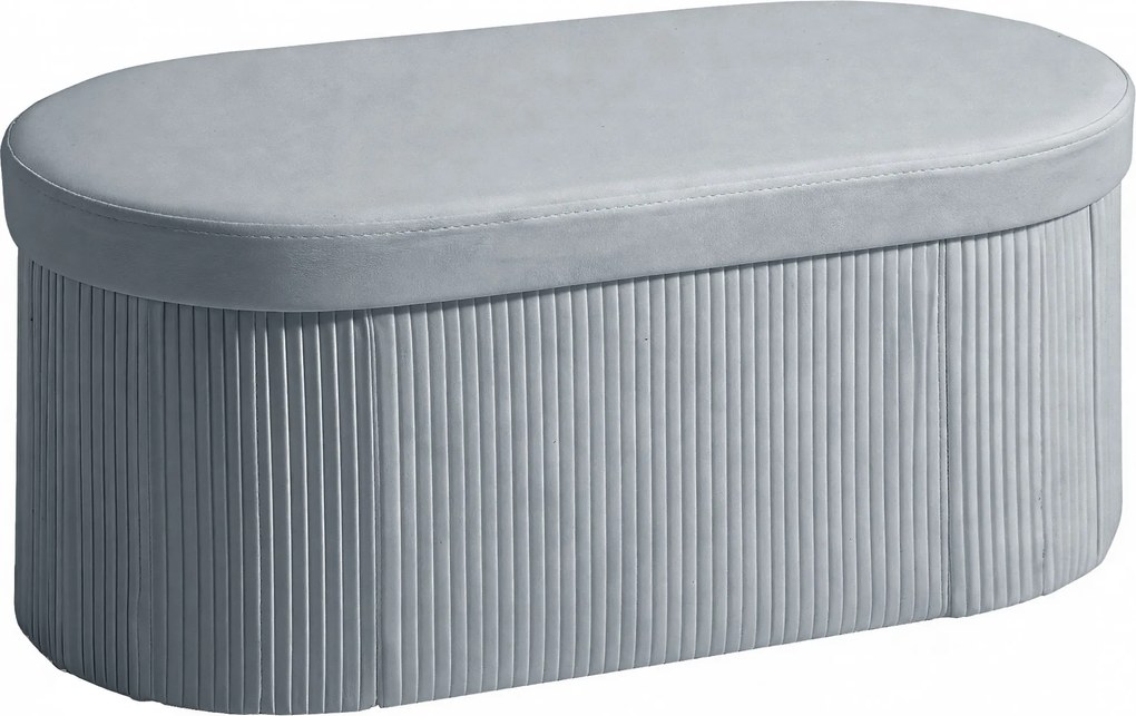 HOMCOM Ławka z miejscem do przechowywania, składana, tapicerowana, z aksamitnym wykończeniem do salonu 76 x 38 x 35 cm, ciemnoszara | Aosom PL