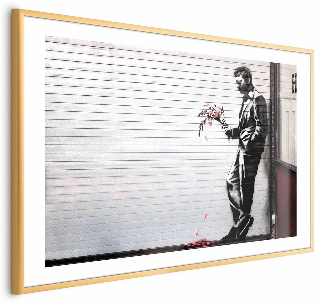 Plakat Zakochany 60x40 cm z ramą złotą z marginesem ARTGEIST B