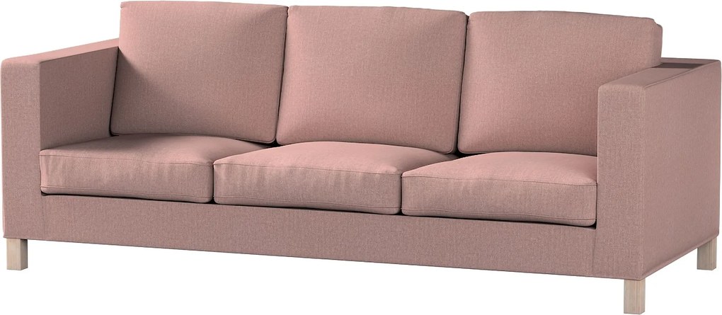 Pokrowiec na sofę Karlanda 3-osobową nierozkładaną, krótki kolor różowy tkanina strukturalna