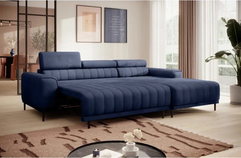 Narożnik CALDO S/MINI Prawostronny z funkcją spania wolnostojący w tkaninie RUN AGAIN 77 WERSAL