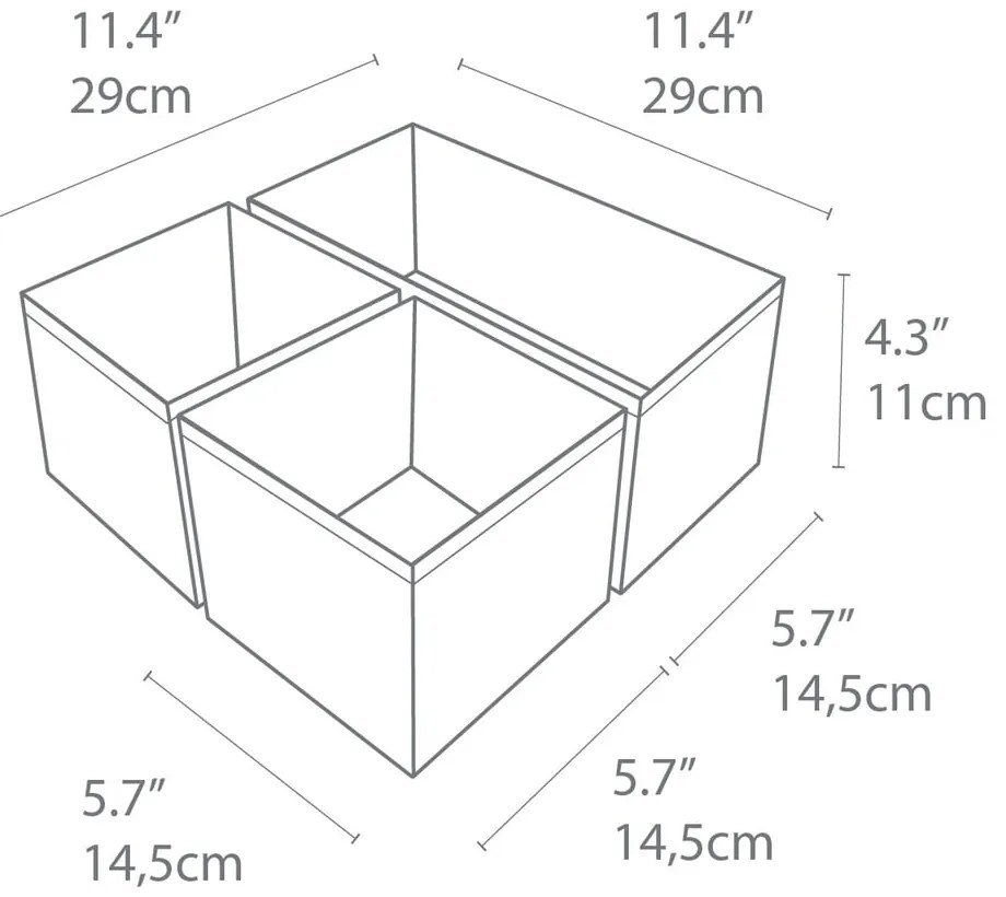 Zestaw 3 beżowych organizerów Bigso Box of Sweden Drawer