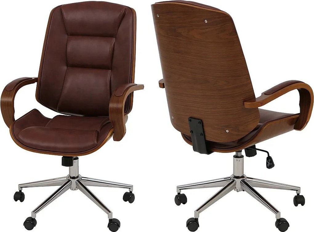 Krzesło biurowe MCW-O83,  czerwono-brązowy