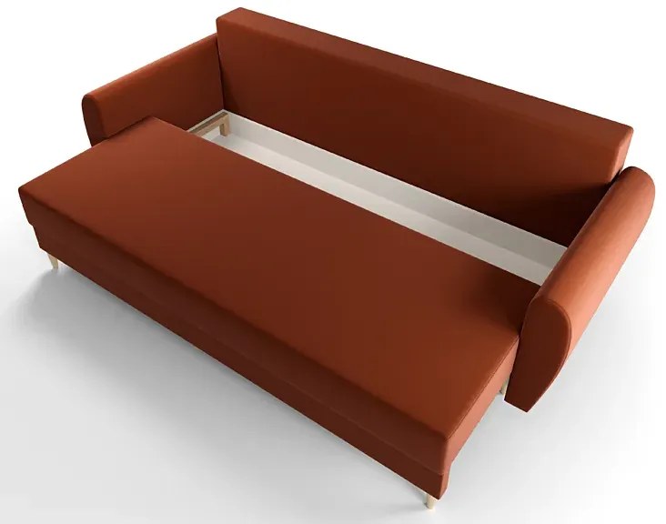 Pomarańczowa sofa rozkładana - Sinsiew 3X