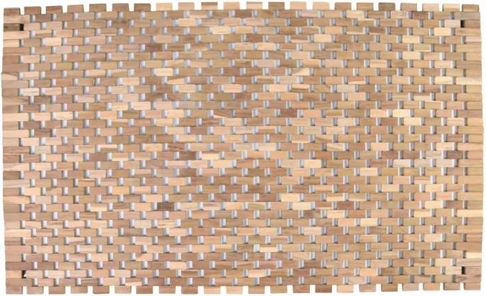 Mata antypoślizgowa, drewno tekowe, naturalna, 80,5 x 48 cm