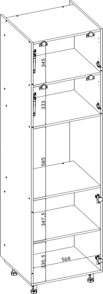 Kuchenna szafka pod zabudowę piekarnika modułowa wysoka BELLA DP-60/214 biały połysk