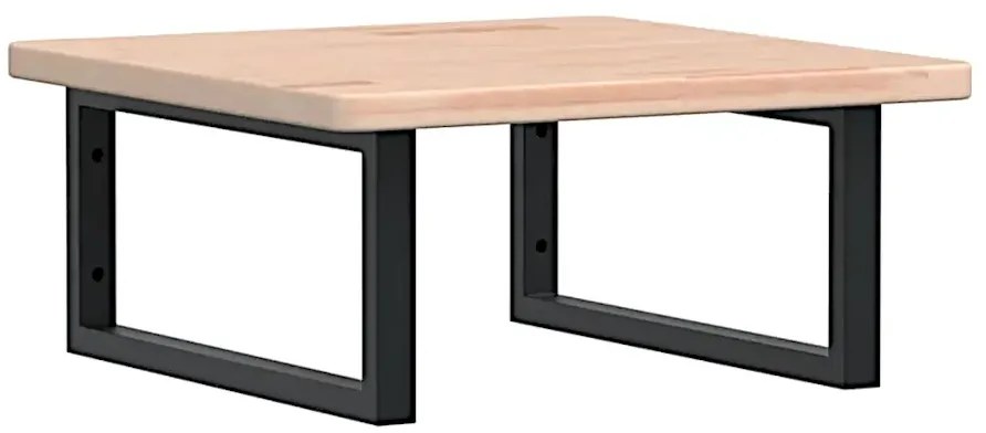 Naturalne drewno półka czarne uchwyty 50x50 - Bafo