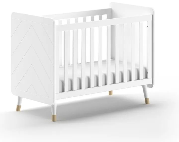 Białe łóżeczko z litego drewna sosnowego 60x120 cm BILLY – Vipack