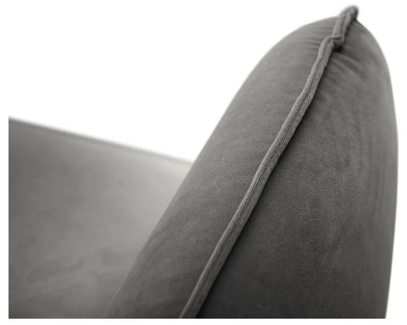 Ciemnoszara aksamitna sofa Cosmopolitan Design Vienna, 160 cm