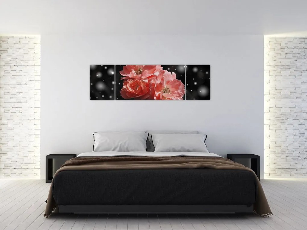 Obraz różowego kwiatu (170x50 cm)