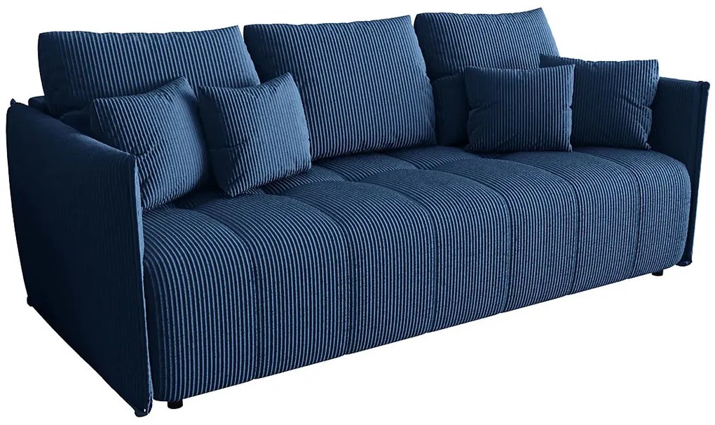 Niebieska sztruksowa sofa z funkcją spania G3-L54