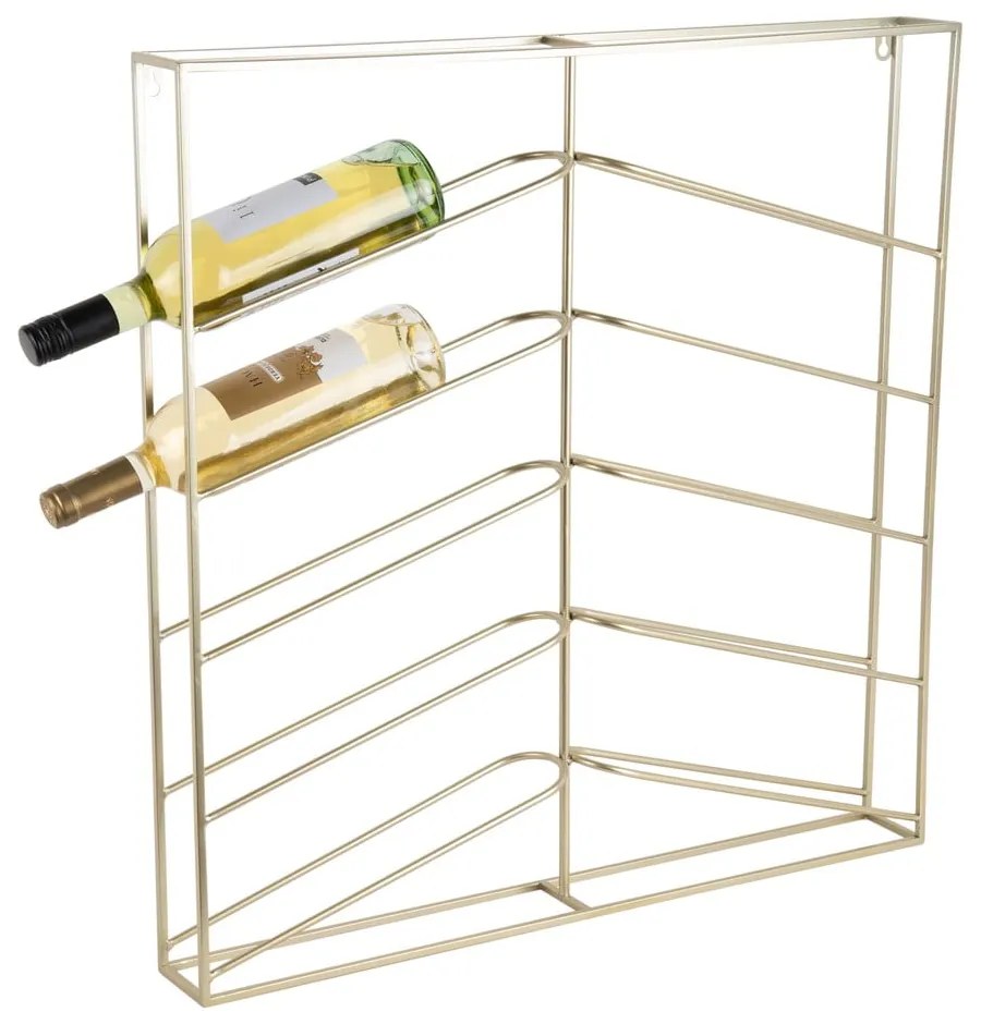 Wiszący metalowy regał na wino w kolorze złota liczba butelek 10 67x66x7,5 cm Cuadro – PT LIVING