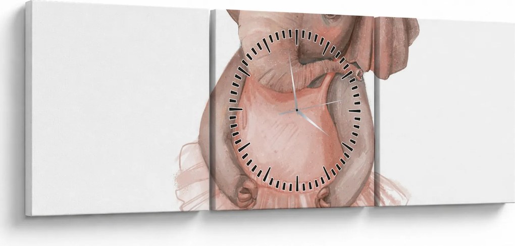 Obraz - Zwierzątko akwarelowe N⁰5 (z zegarem) (90x30 cm)