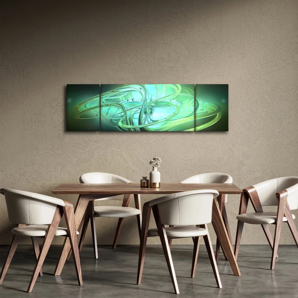 Obraz zielonej abstrakcji (170x50 cm)