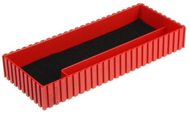 Pudełko plastikowe na mikrometr 35-250x100 mm, czerwone