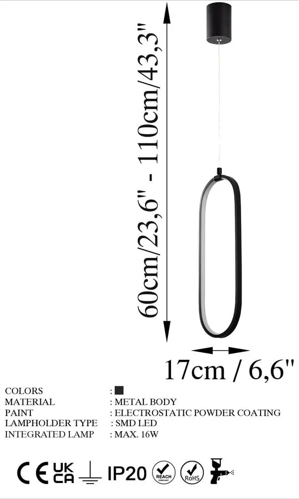 Czarna lampa wisząca LED Can – Opviq lights