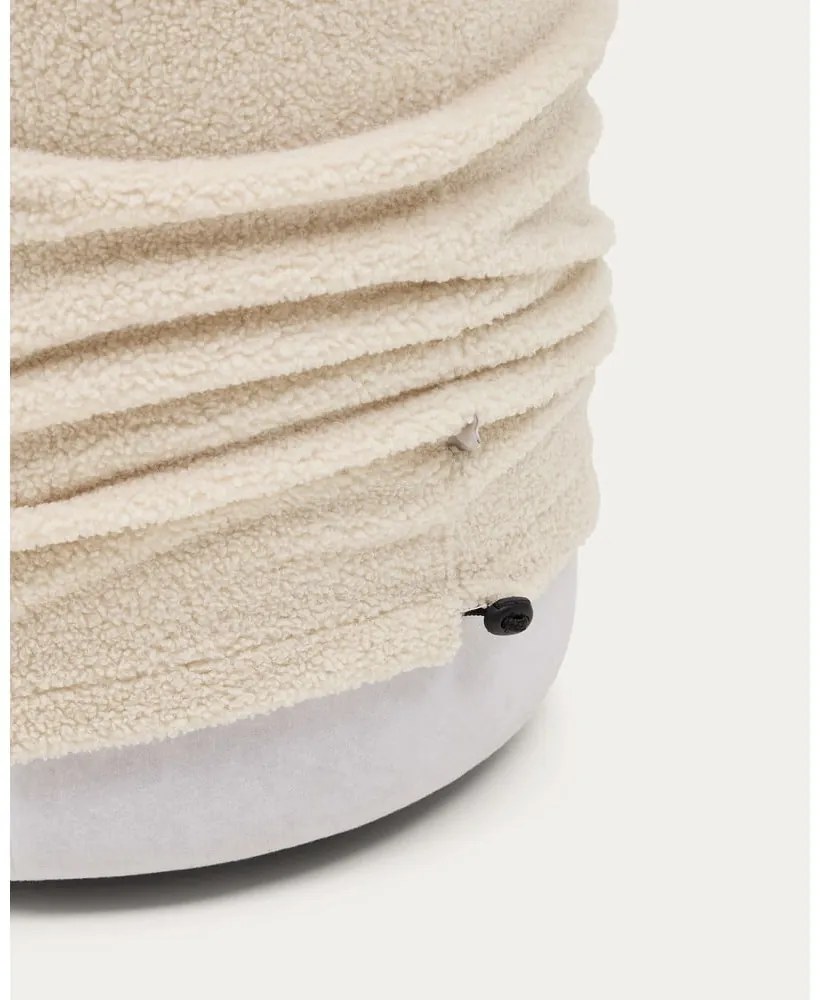 Kremowy puf z materiału bouclé Kaeli – Kave Home
