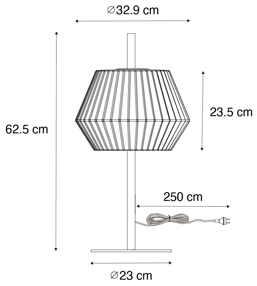 Zewnetrzna Zewnętrzna lampa stołowa czarna z białym kloszem IP44 - Robbert Nowoczesny Oswietlenie zewnetrzne