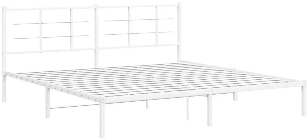 Białe metalowe łóżko małżeńskie 200x200 cm E1-B21