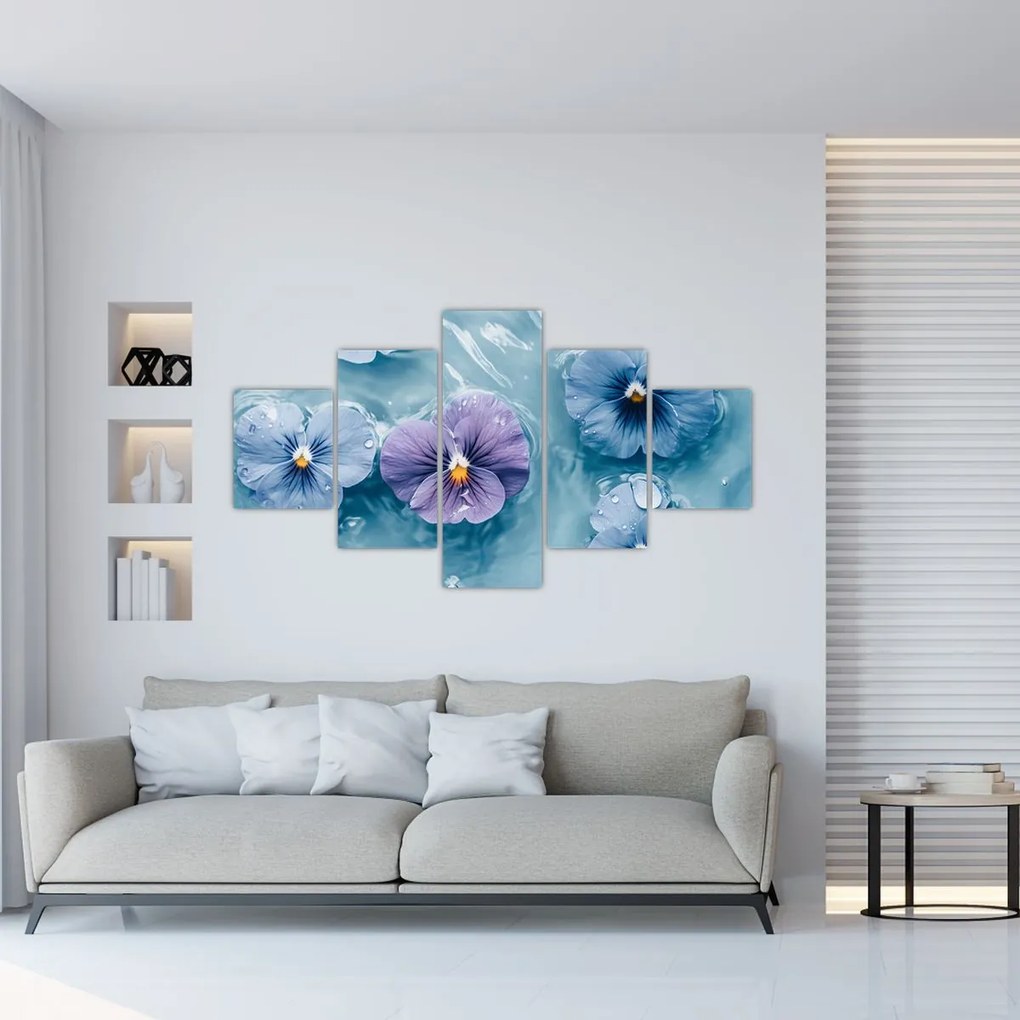 Obraz - Fiołki w wodzie (125x70 cm)