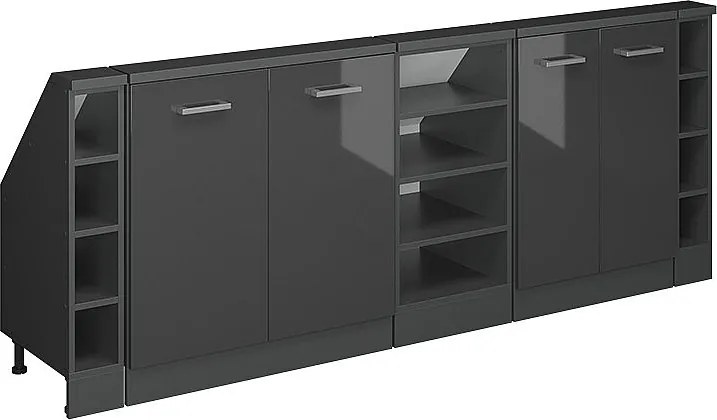 Szafka kuchenna na dach skośny antracyt wysoki połysk 210x46x81.6 r-line